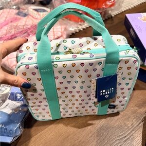 Roller Rabbit Multicolor Heart Print Bag with Teal Straps